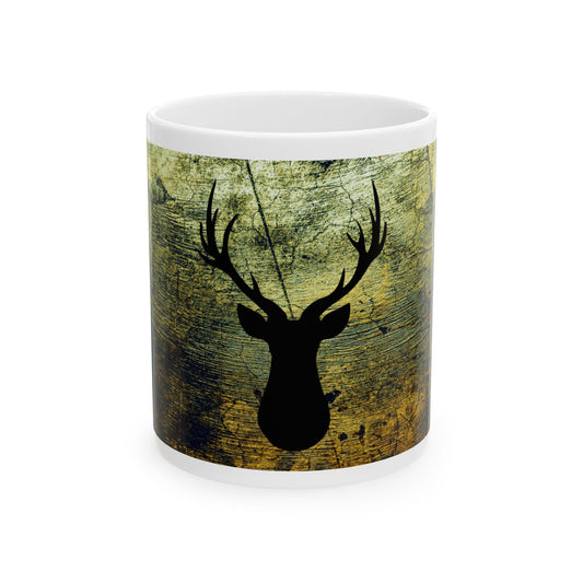 Deer Hunting Forest Green, Ceramic Mug, 11oz, 15oz