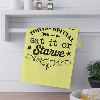 Kitchen Towel, Tea Towels, Funny Dish Towels, Eat or Starve