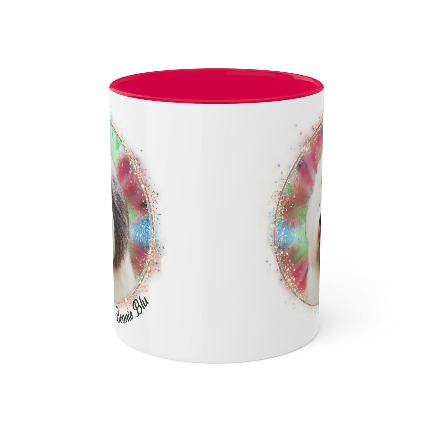 Colorful Tie Dye Pet Photo and Name Mug