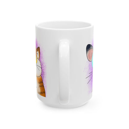 Cat Lovers Mug — “Life Is Short Hug Your Meow and Enjoy a Nice Cup of Happiness” Ceramic Coffee Cup