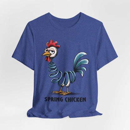 Spring Chicken T‑Shirt — Funny Cartoon Rooster Tee