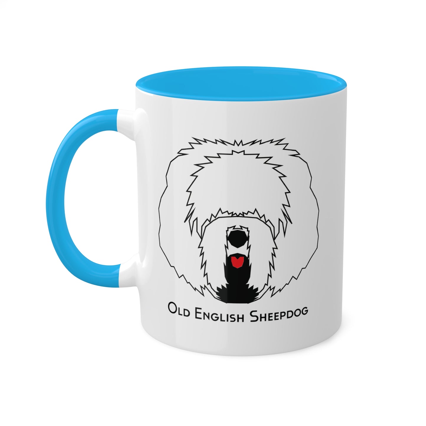 Red Tongue Old English Sheepdog Coffee Mug