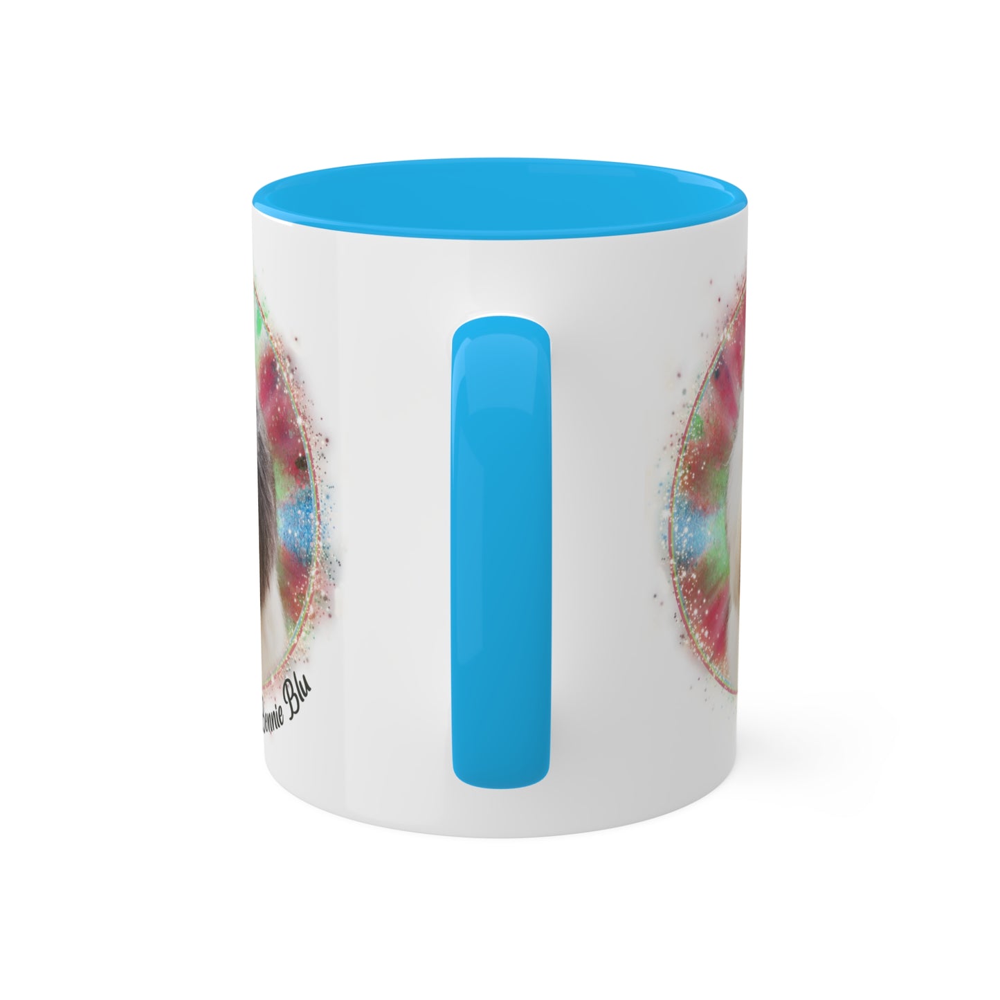 Colorful Tie Dye Pet Photo and Name Mug