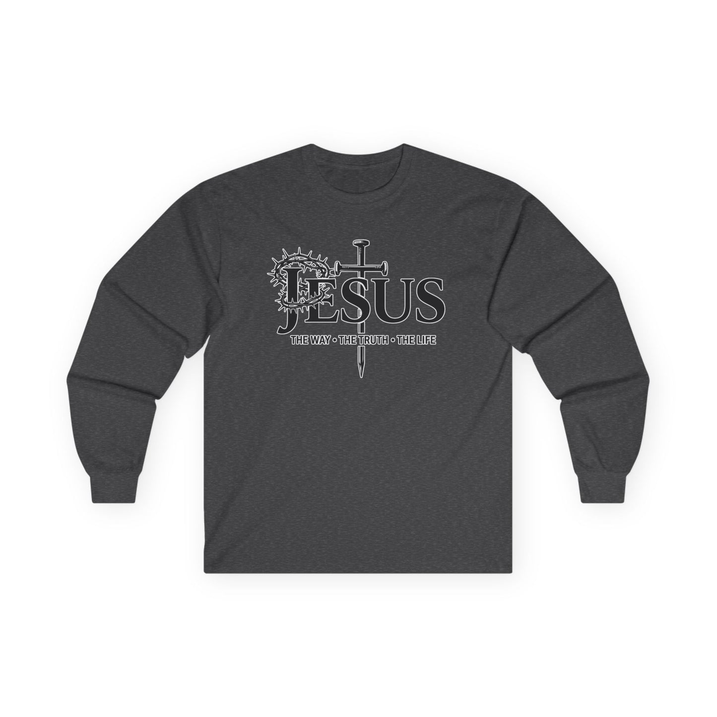 Jesus Cross, "The Way The Truth The Life", John 14:6  - Long Sleeve Gildan Tee