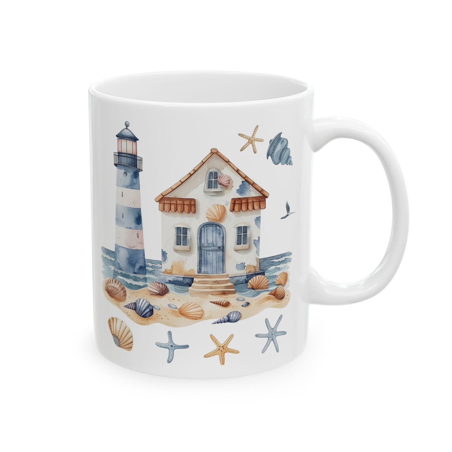 Lighthouse at the Coast, Ceramic Mug, 11oz, 15oz