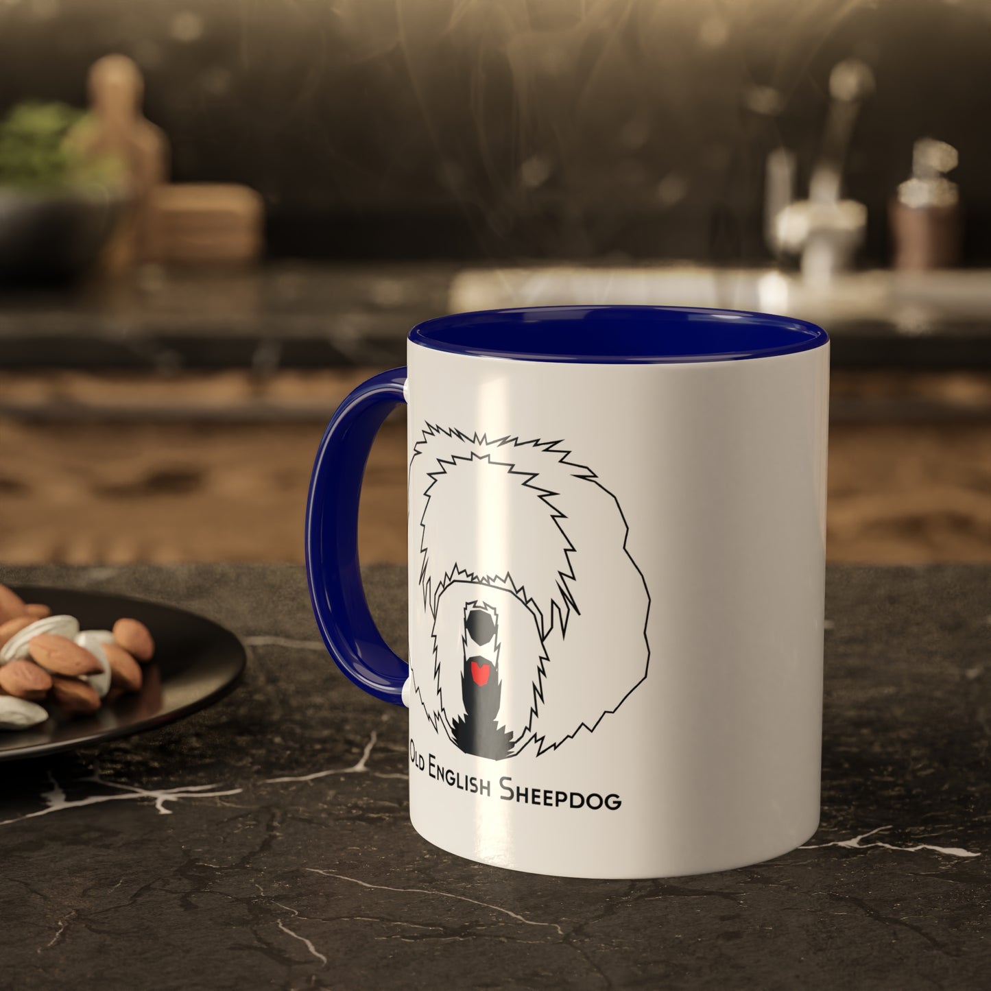 Red Tongue Old English Sheepdog Coffee Mug