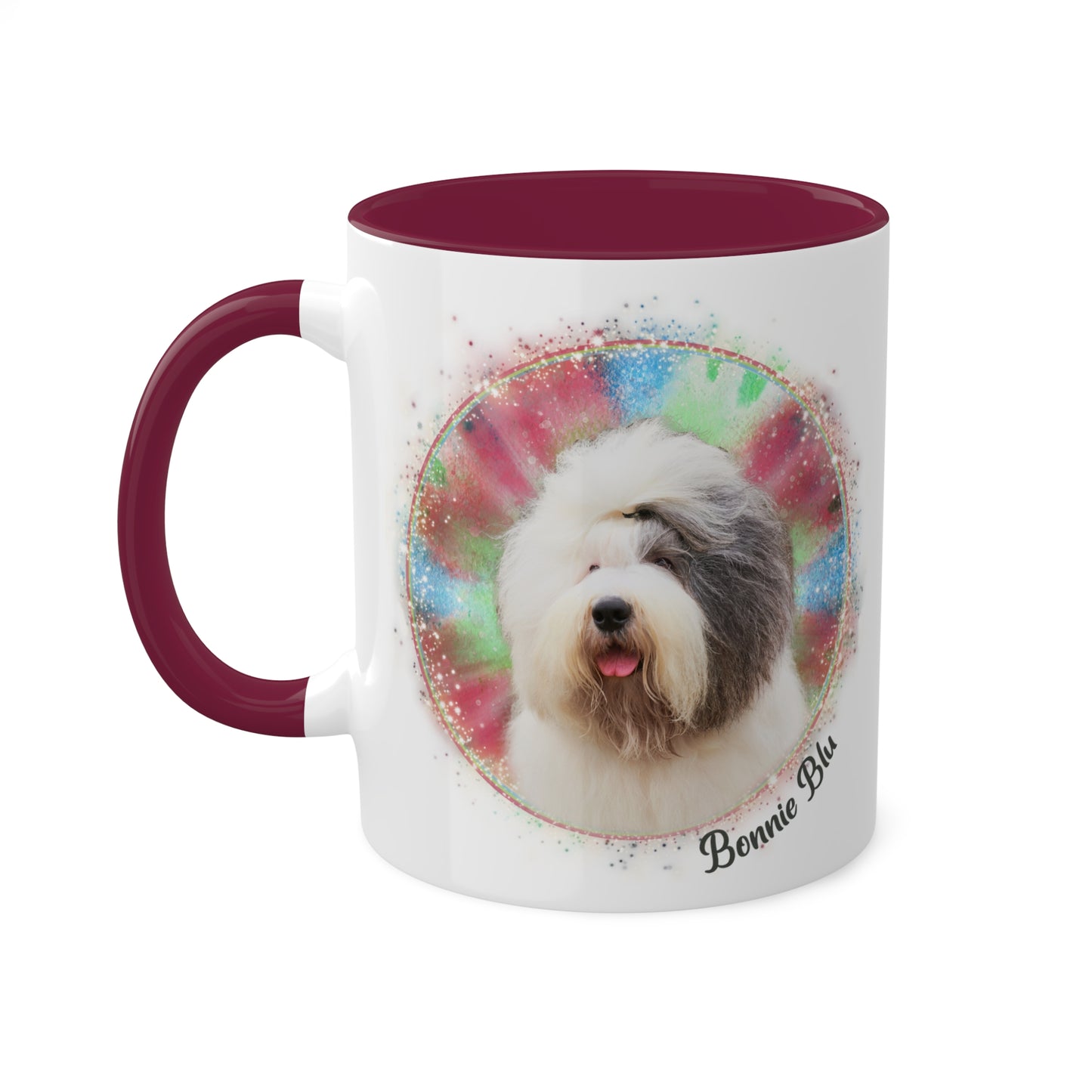 Colorful Tie Dye Pet Photo and Name Mug