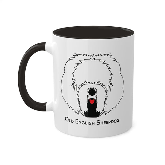 Red Tongue Old English Sheepdog Coffee Mug