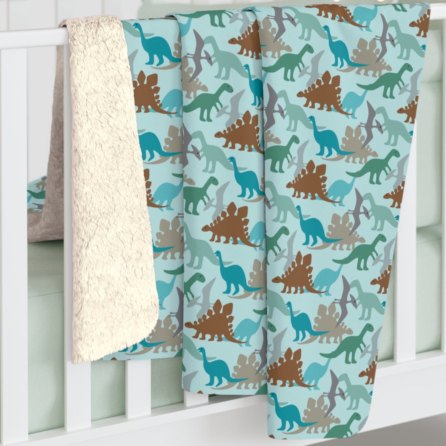 Dinosaurs Teal Backing