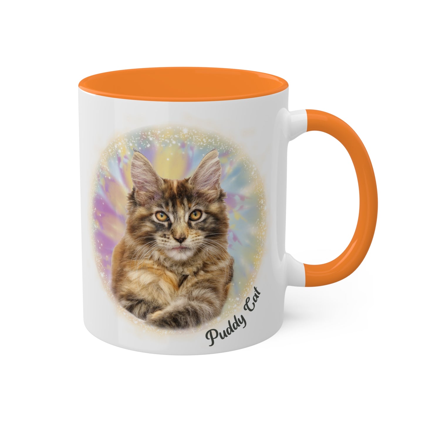 Pastel Tie Dye Pet Photo and Name Mug