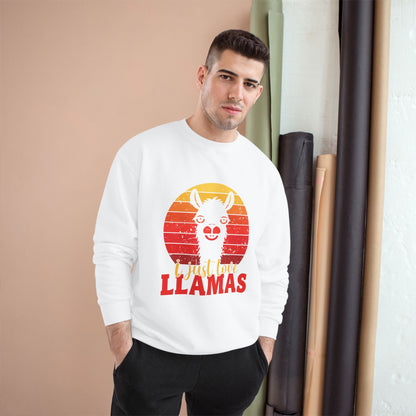 Llama Sunset, I Just Love Llamas - Llama Long Sleeve Champion Crewneck Top