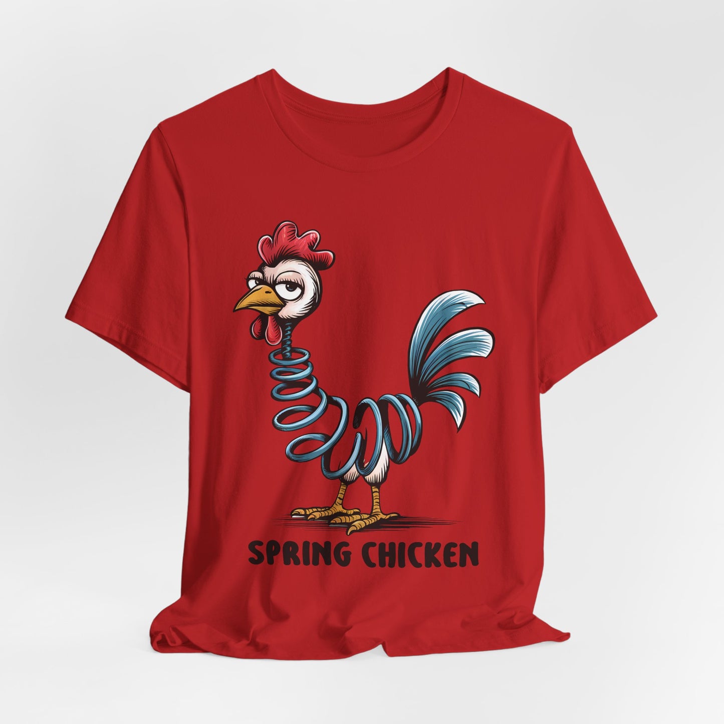 Spring Chicken T‑Shirt — Funny Cartoon Rooster Tee