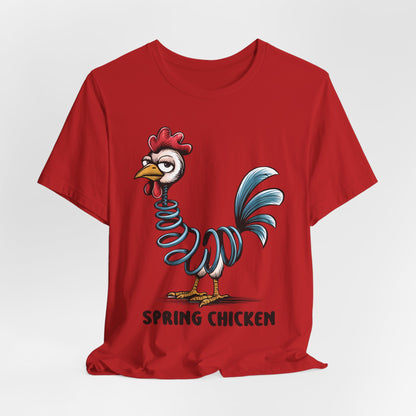 Spring Chicken T‑Shirt — Funny Cartoon Rooster Tee