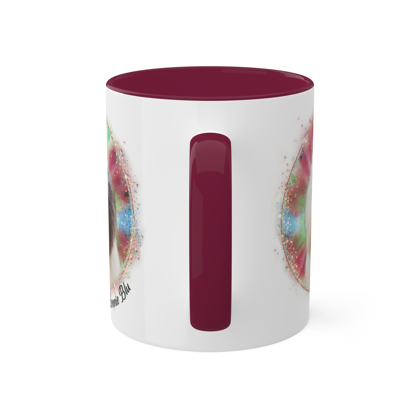 Colorful Tie Dye Pet Photo and Name Mug