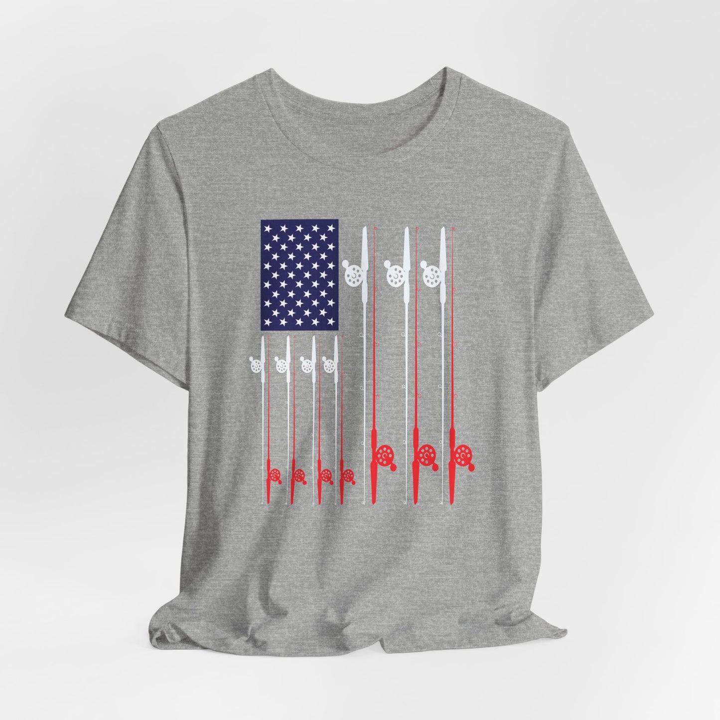 American Flag Fishing Rods T-Shirt — Patriotic Angler Tee