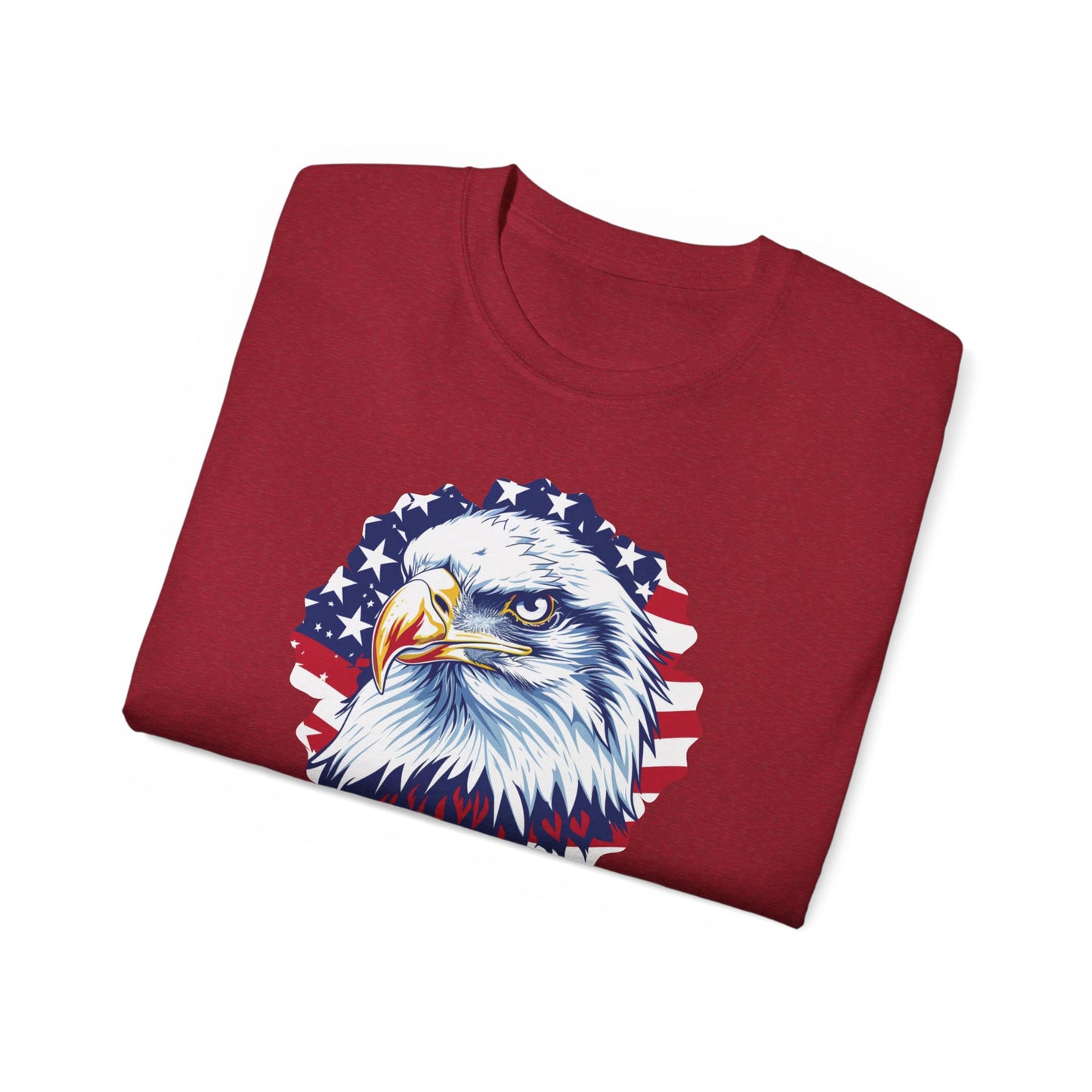 Freedom, Bald Eagle and American Flag, Cotton T-Shirt