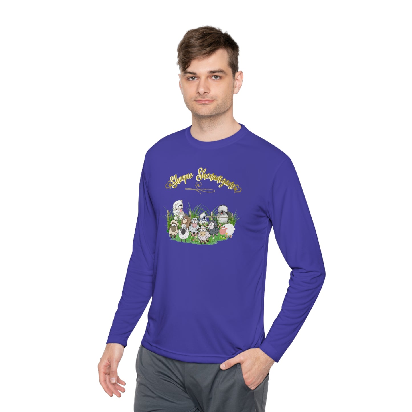 Sheepie Shenanigan Long Sleeve Top, Old English Sheepdog