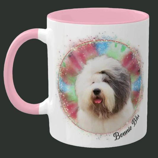 Colorful Tie Dye Pet Photo and Name Mug