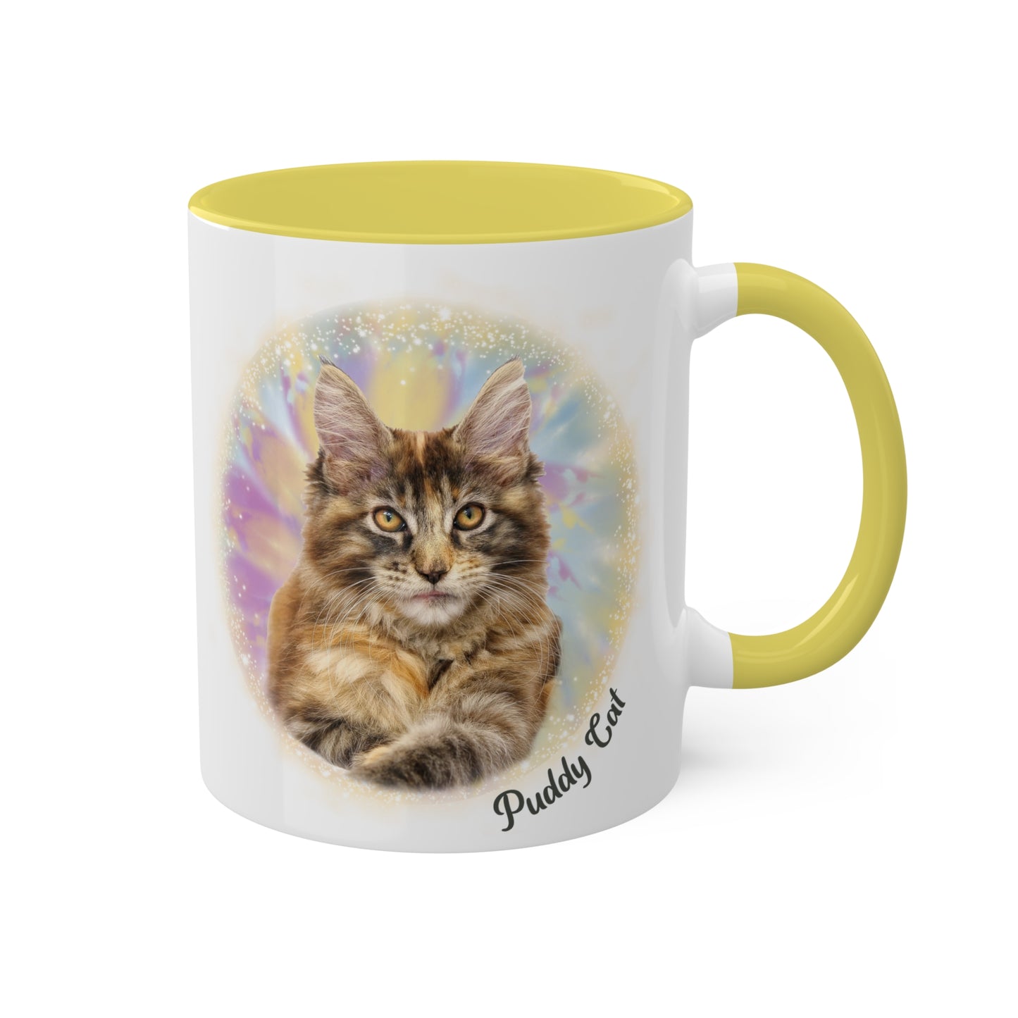 Pastel Tie Dye Pet Photo and Name Mug