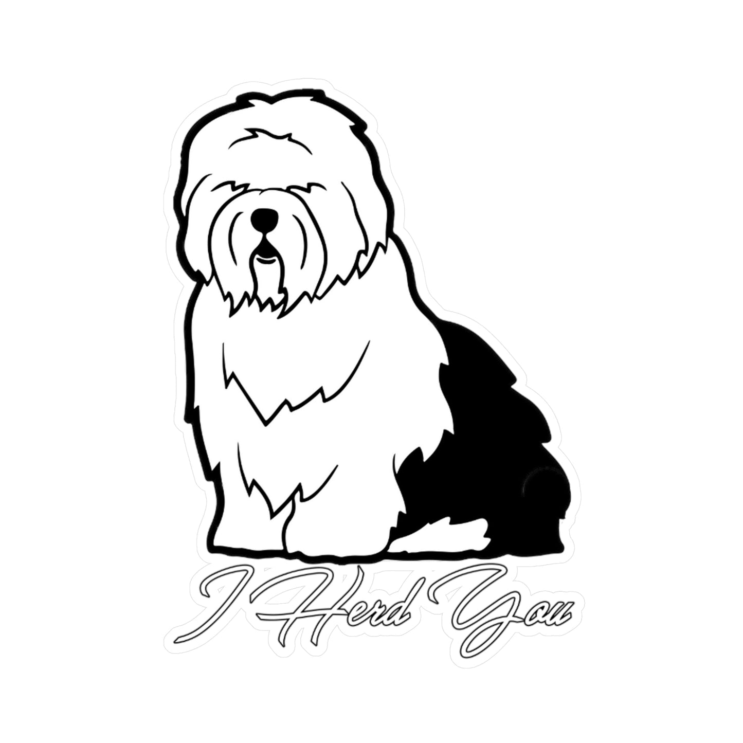 Car or Window Vinyl Old English Sheepdog Decals, Old English Sheepdog