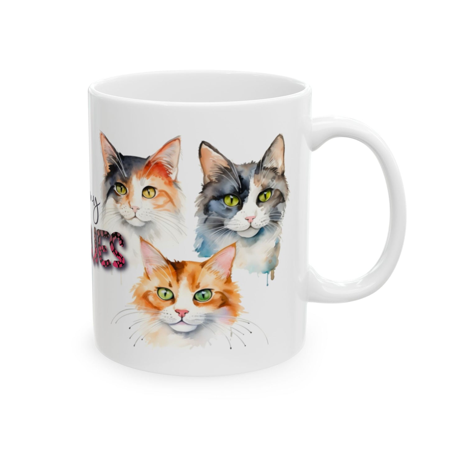 Cat Rescue Coffee Mug — "Love My Rescues" Ceramic Coffee Mug (11oz & 15oz)