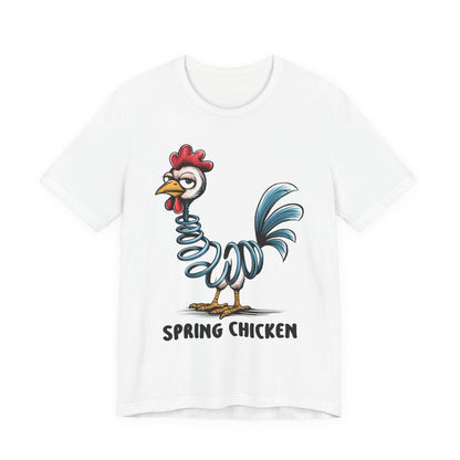 Spring Chicken T‑Shirt — Funny Cartoon Rooster Tee