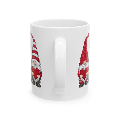 Valentine Gnome Ceramic Mug — 'Love' Heart Coffee Cup (11oz & 15oz)