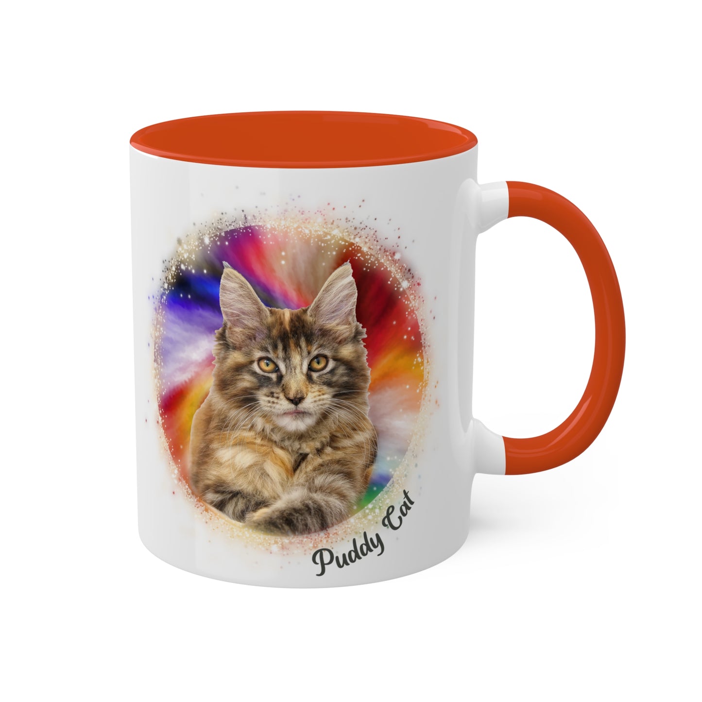 Personalized Pet Coffee Mug, Deep Burst Tie Dye Pet, Photo and Name Mug