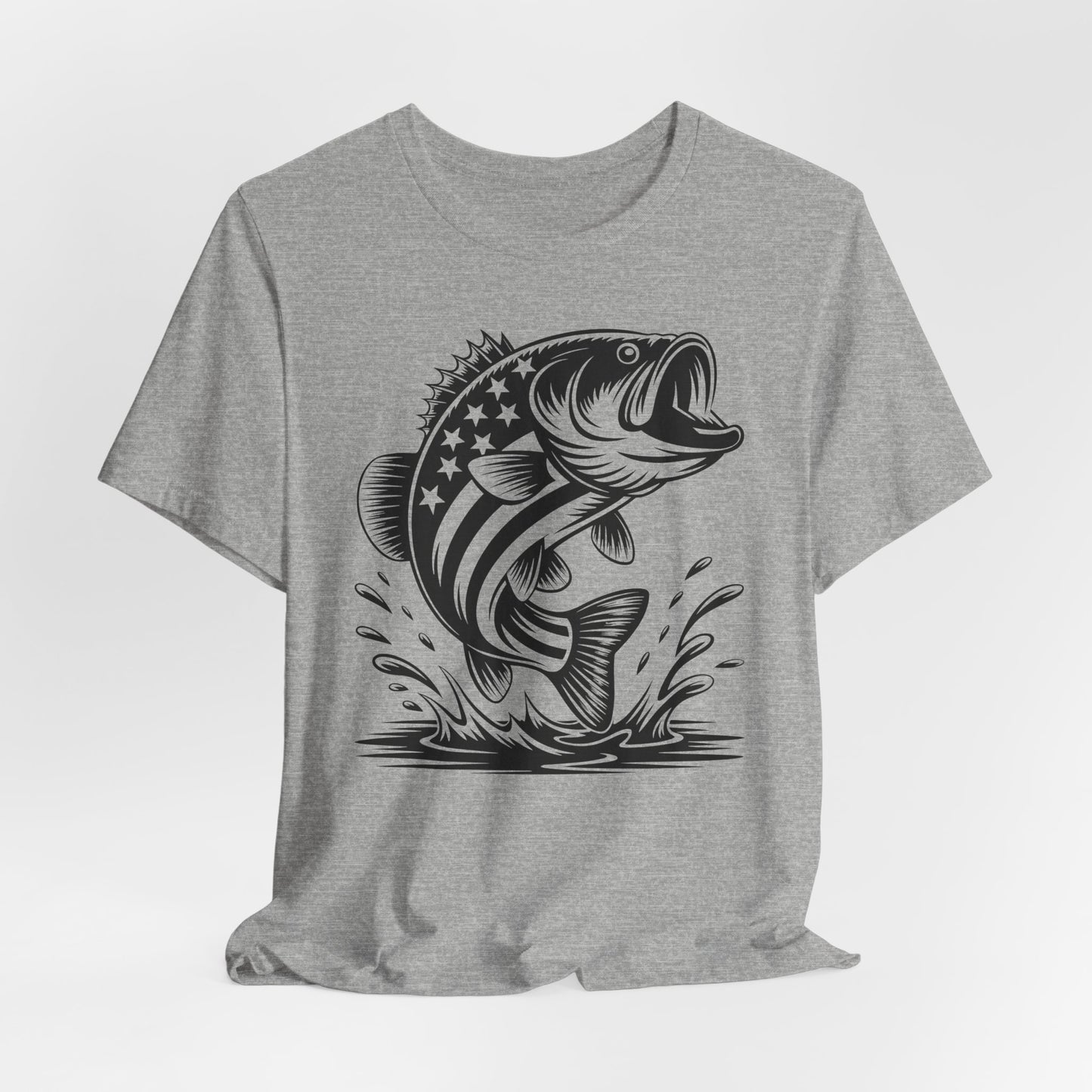 American Flag Bass T-Shirt — Patriotic Fishing Shirt