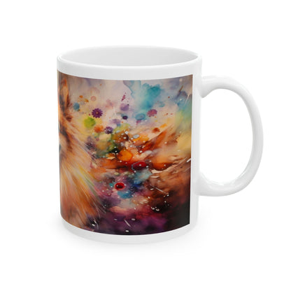 Pomeranian Dog Ceramic Mug – Colorful Watercolor Pet Portrait (11oz, 15oz)
