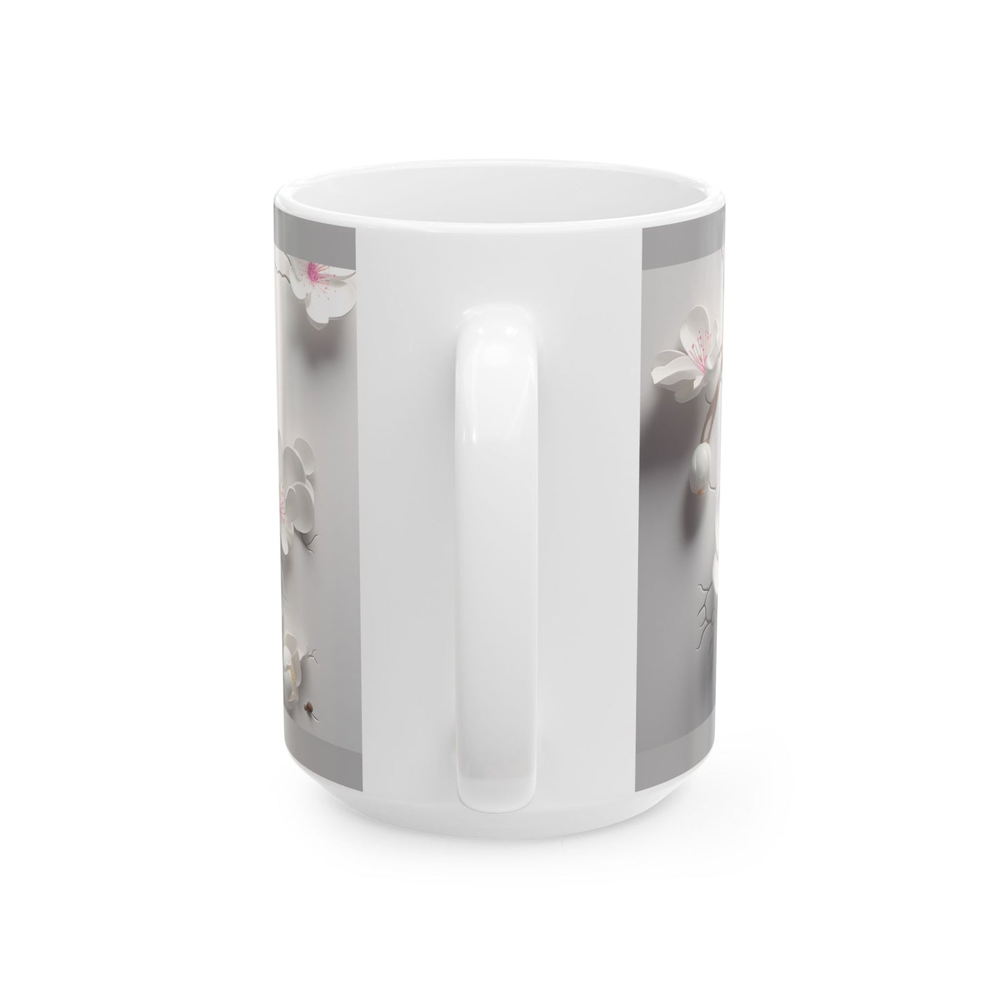 Peekaboo Kitten Ceramic Mug, Gray— Cute White Cat Coffee Cup (11oz, 15oz)