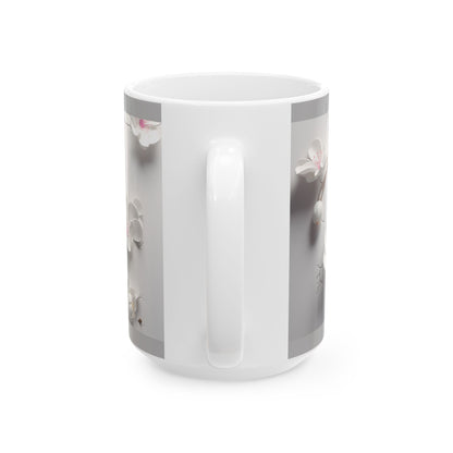 Peekaboo Kitten Ceramic Mug, Gray— Cute White Cat Coffee Cup (11oz, 15oz)