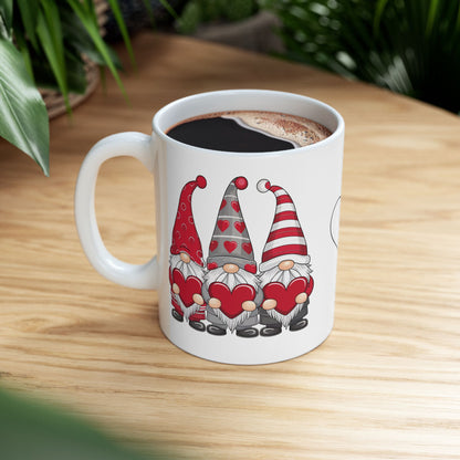 Valentine Gnome Ceramic Mug — 'Love' Heart Coffee Cup (11oz & 15oz)