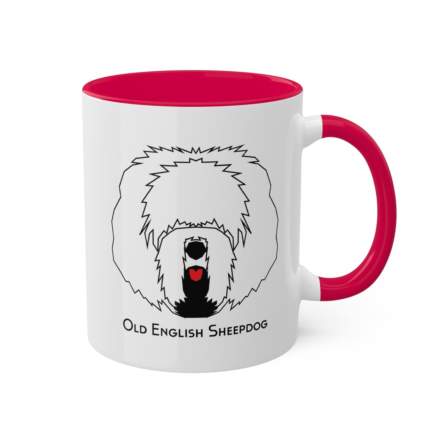 Red Tongue Old English Sheepdog Coffee Mug