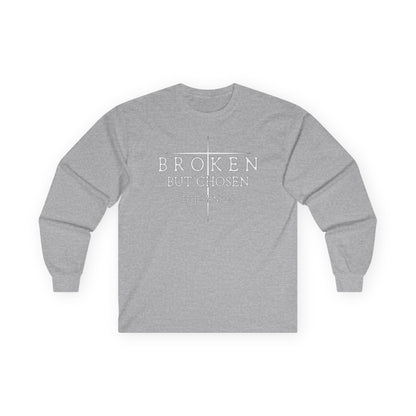 "Broken But Chosen" – Ephesians 2:8, Long Sleeve Gildan Tee