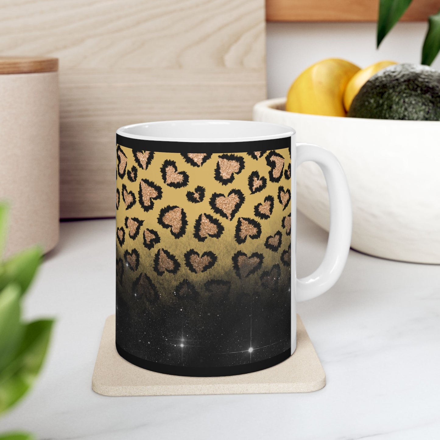 Personalized Photo Coffee Mug - Leopard Print Coffee Mug, 11oz & 15oz