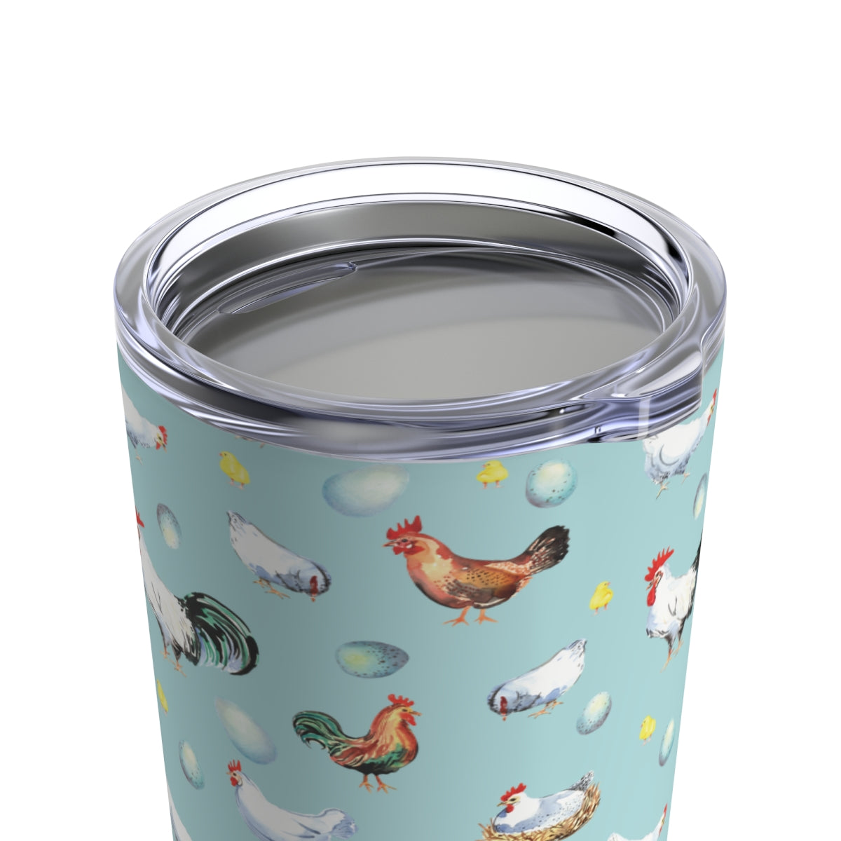 Chicken, Rooster and Eggs, Stainless Steal Insulated 20oz Tumbler with Lid