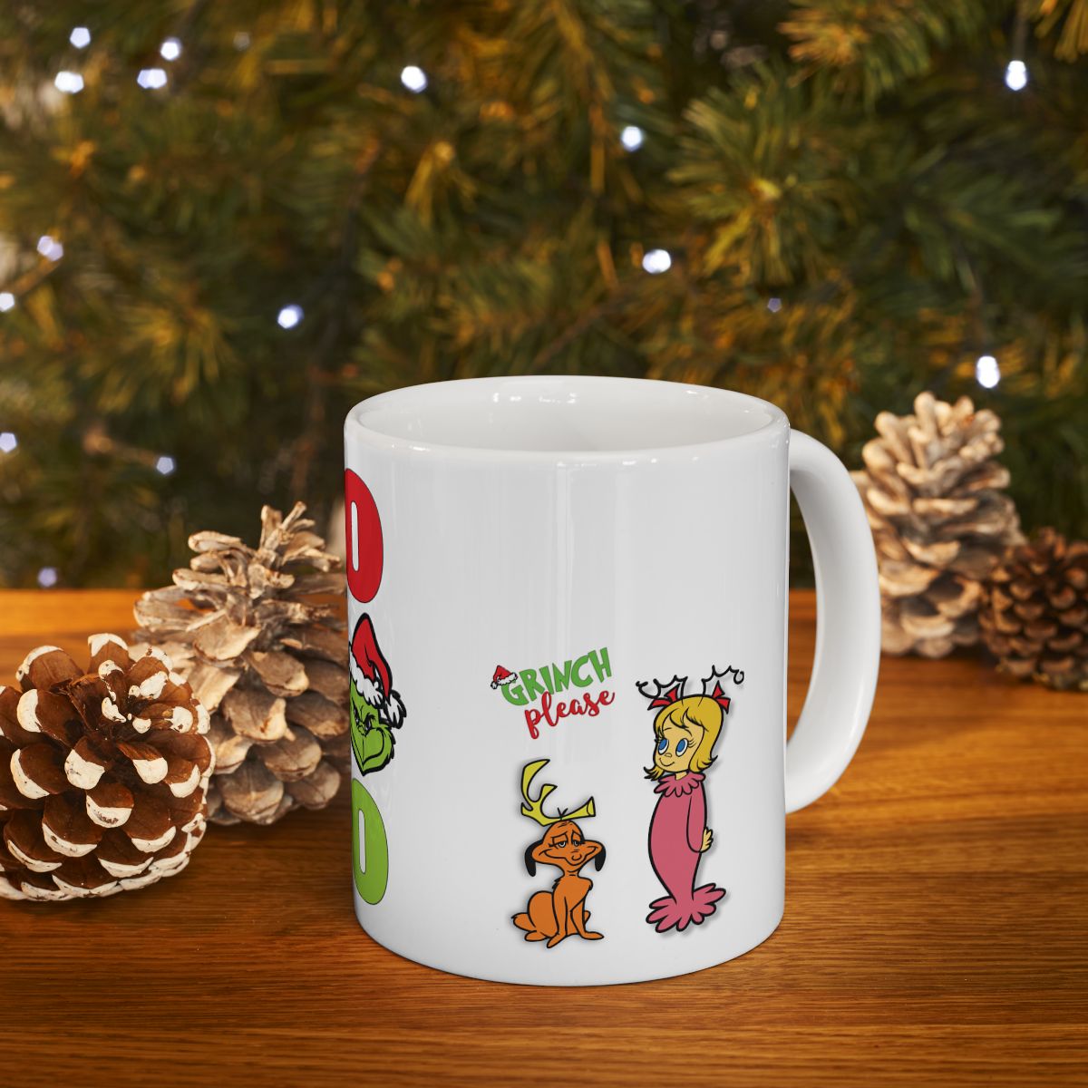 Christmas Grinchie Coffee Mug, HoHoHo, 11oz