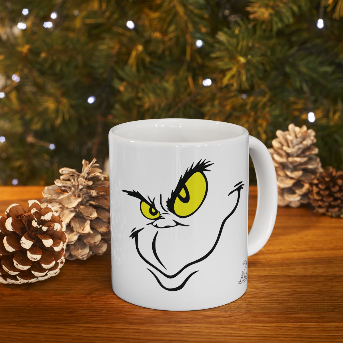 Oh Those Grinchie Eyes and Smirky Smile Christmas Mug 11oz