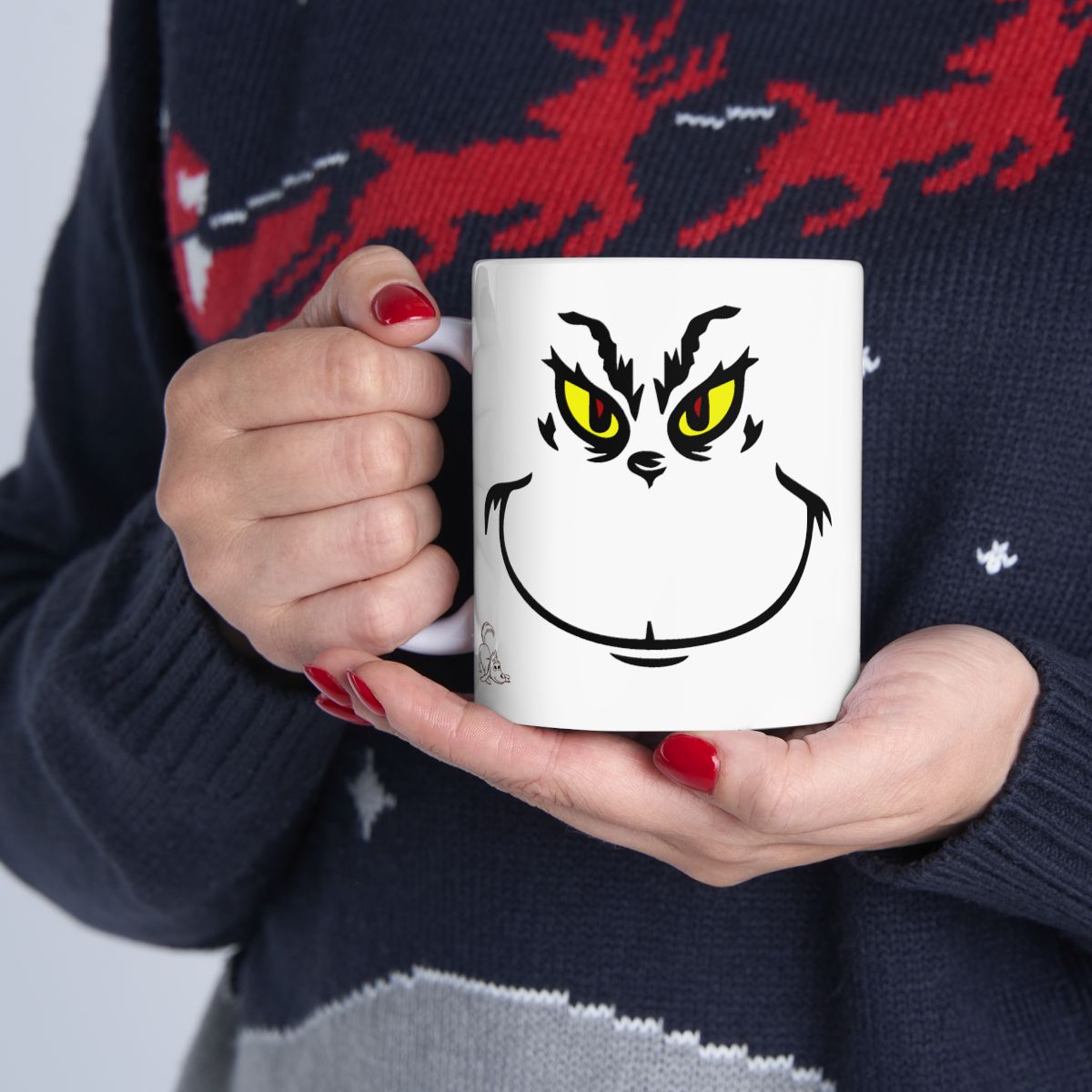 Oh Those Grinchie Eyes and Smirky Smile Christmas Mug 11oz