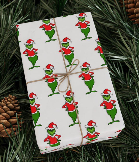 Christmas Wrapping Paper, That Silly Funny Green Grinchie