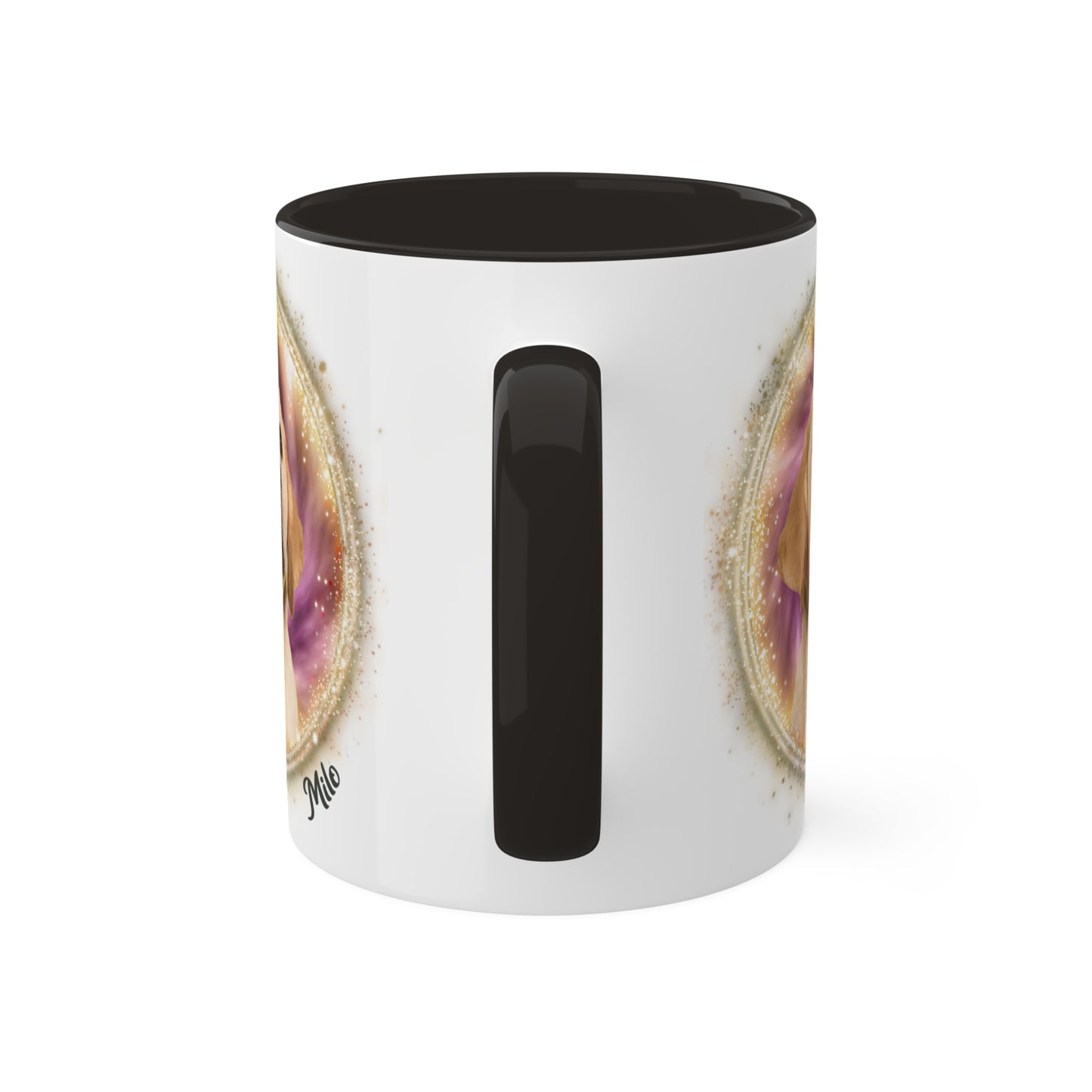 Maroon and Gold Tie Dye Pet Photo and Name Mug