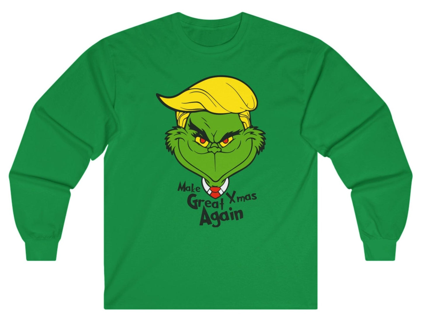 MXGA, Making X-Mas Great Again, The Grinchyrump, Unisex Cotton Long Sleeve