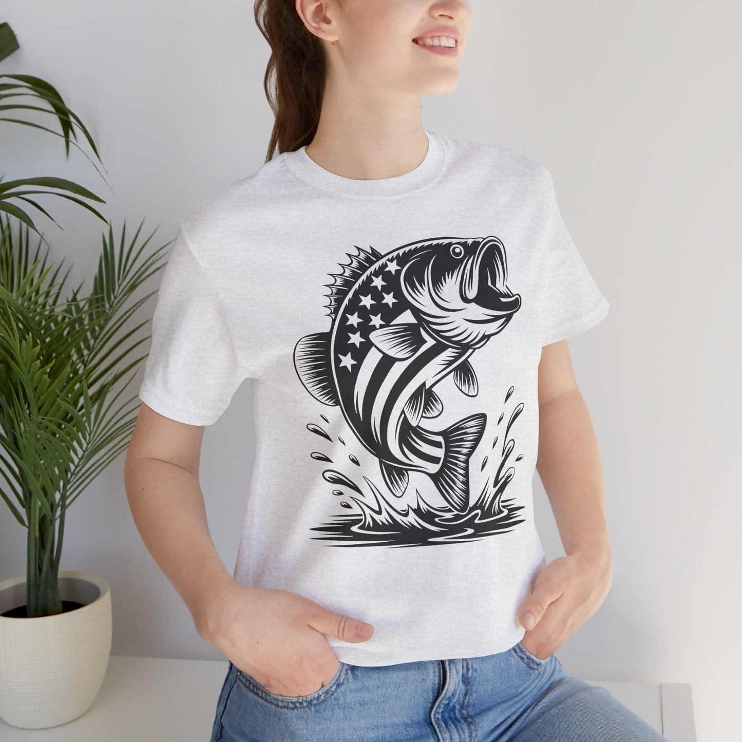 American Flag Bass T-Shirt — Patriotic Fishing Shirt