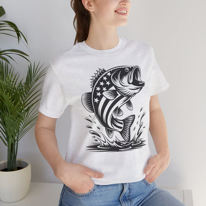 American Flag Bass T-Shirt — Patriotic Fishing Shirt