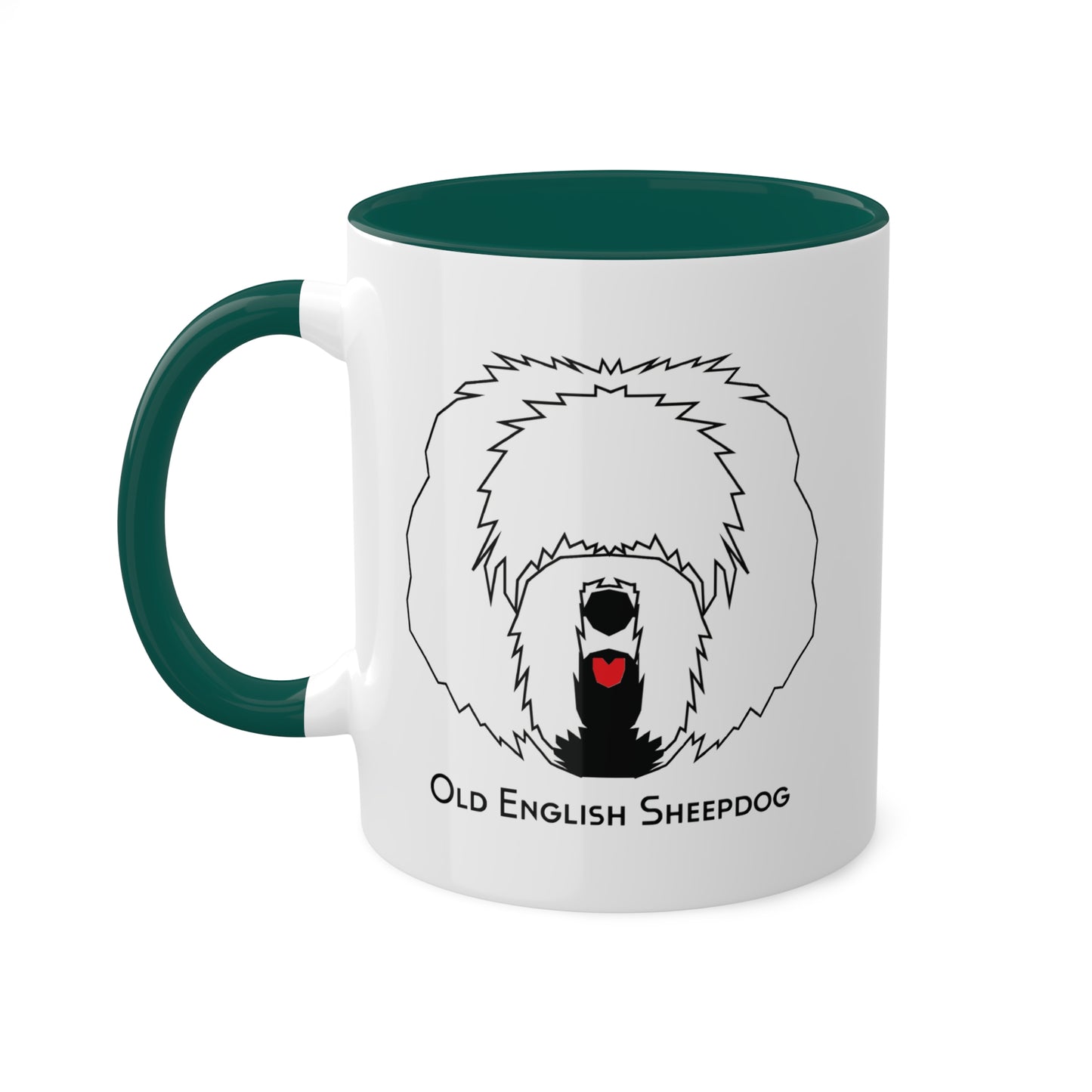 Red Tongue Old English Sheepdog Coffee Mug