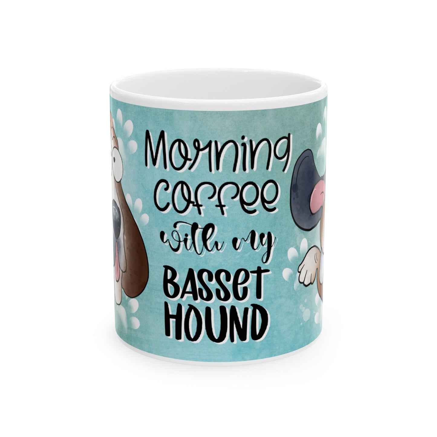 Basset Hound Ceramic Coffee Mug, 11 and 15oz