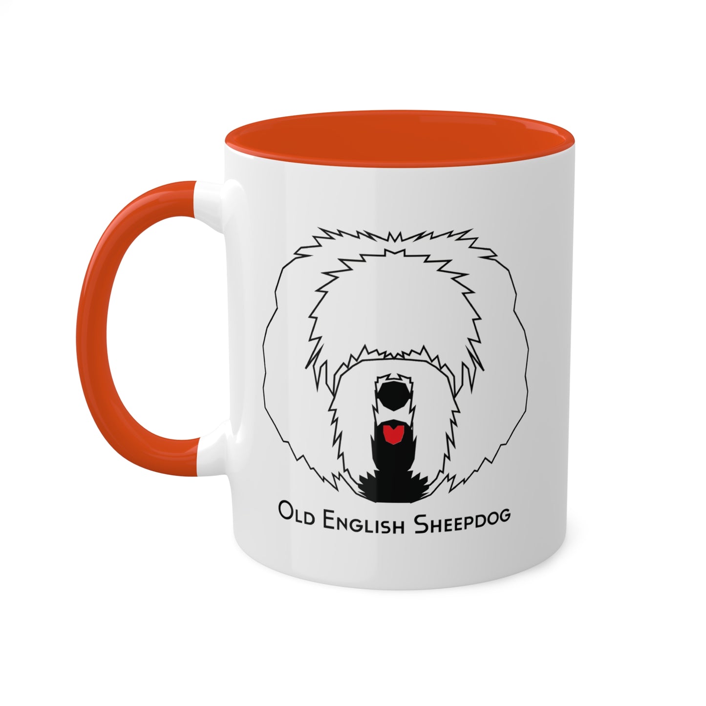 Red Tongue Old English Sheepdog Coffee Mug