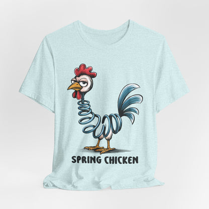 Spring Chicken T‑Shirt — Funny Cartoon Rooster Tee