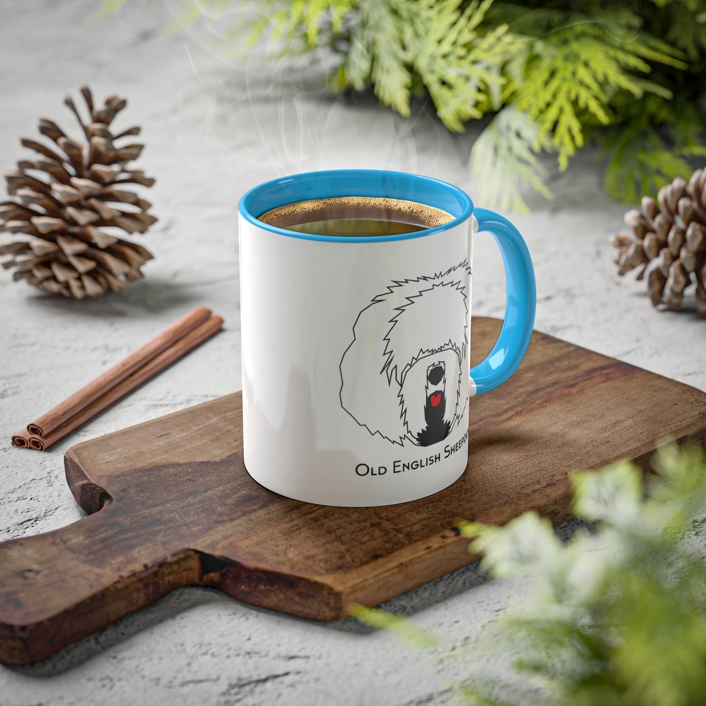 Red Tongue Old English Sheepdog Coffee Mug